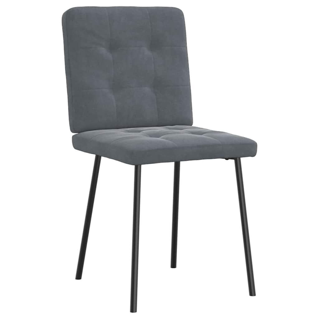 Chaises à manger lot de 4 Gris foncé Velours - XIOS