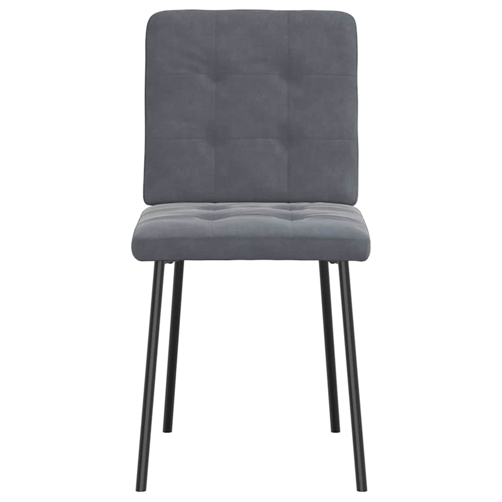 Chaises à manger lot de 4 Gris foncé Velours - XIOS