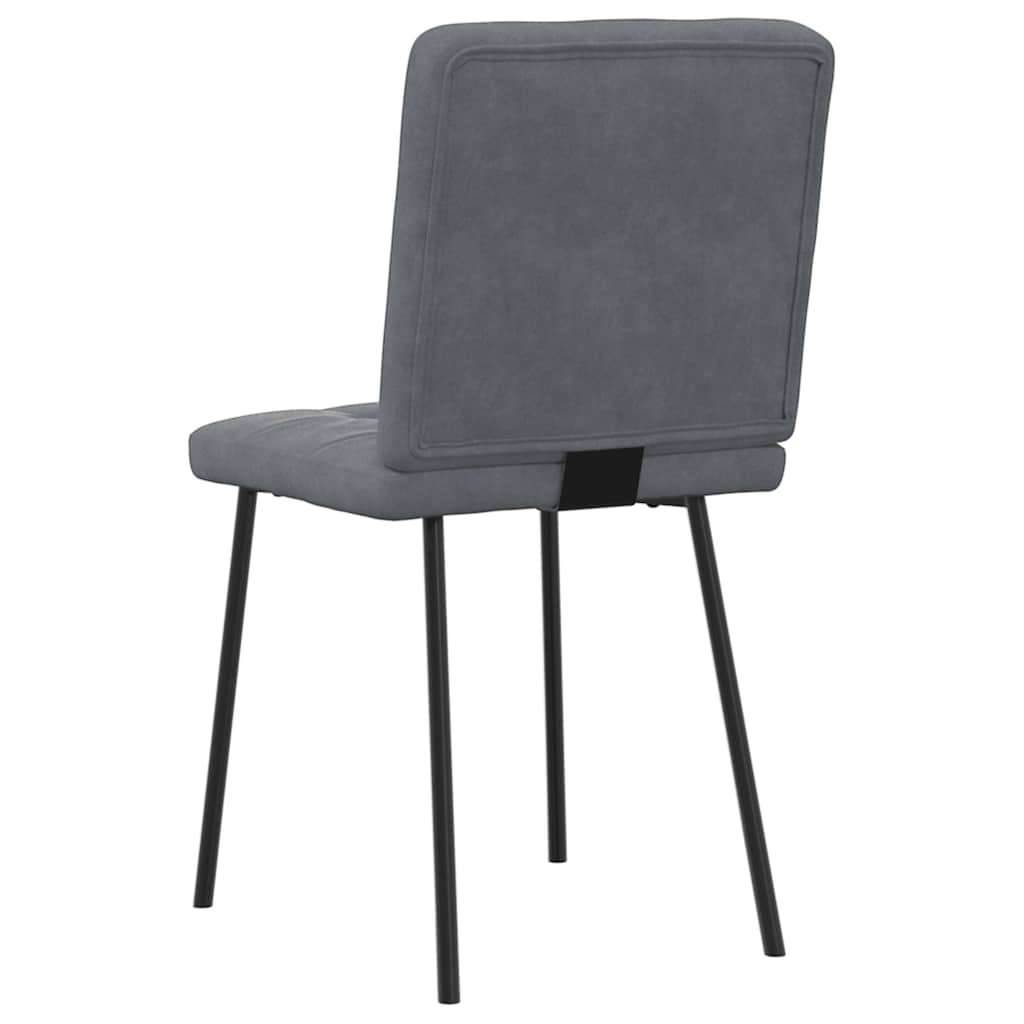 Chaises à manger lot de 4 Gris foncé Velours - XIOS