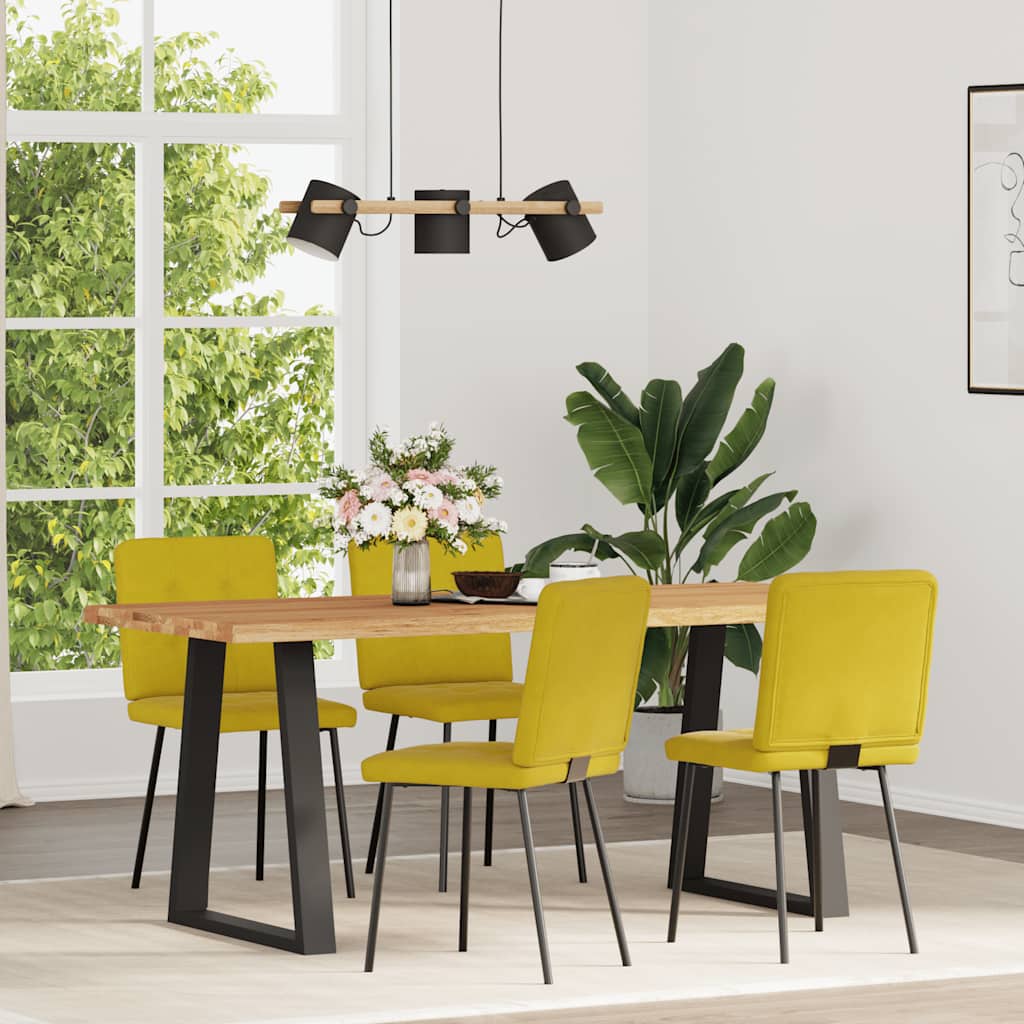 Chaises à manger lot de 4 jaune velours - XIOS