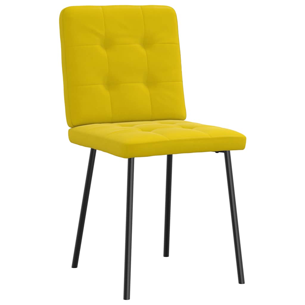Chaises à manger lot de 4 jaune velours - XIOS