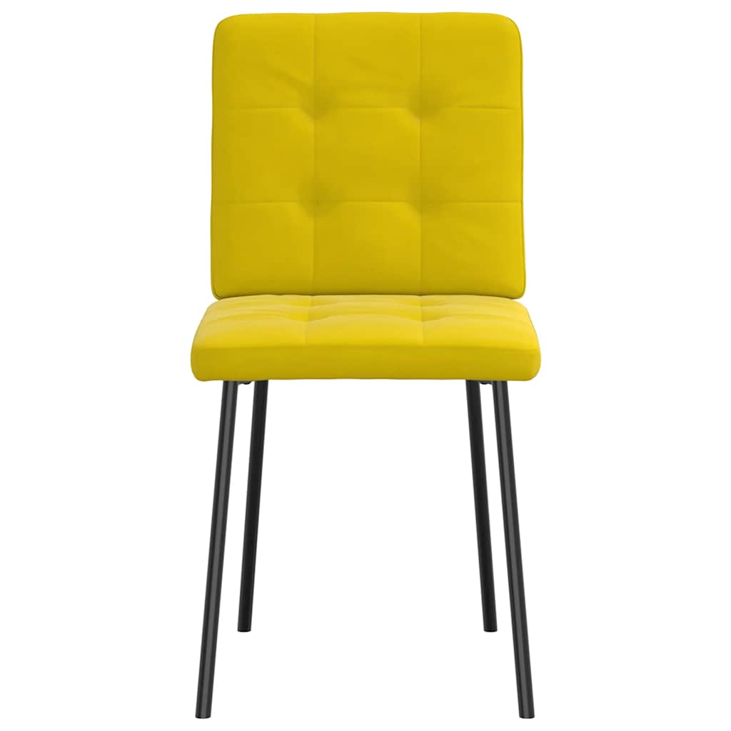 Chaises à manger lot de 4 jaune velours - XIOS