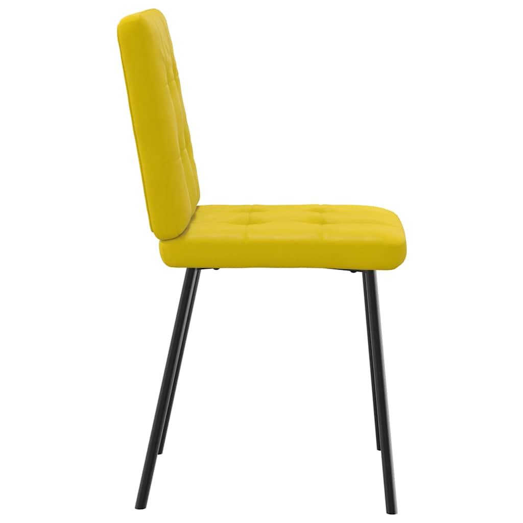 Chaises à manger lot de 4 jaune velours - XIOS