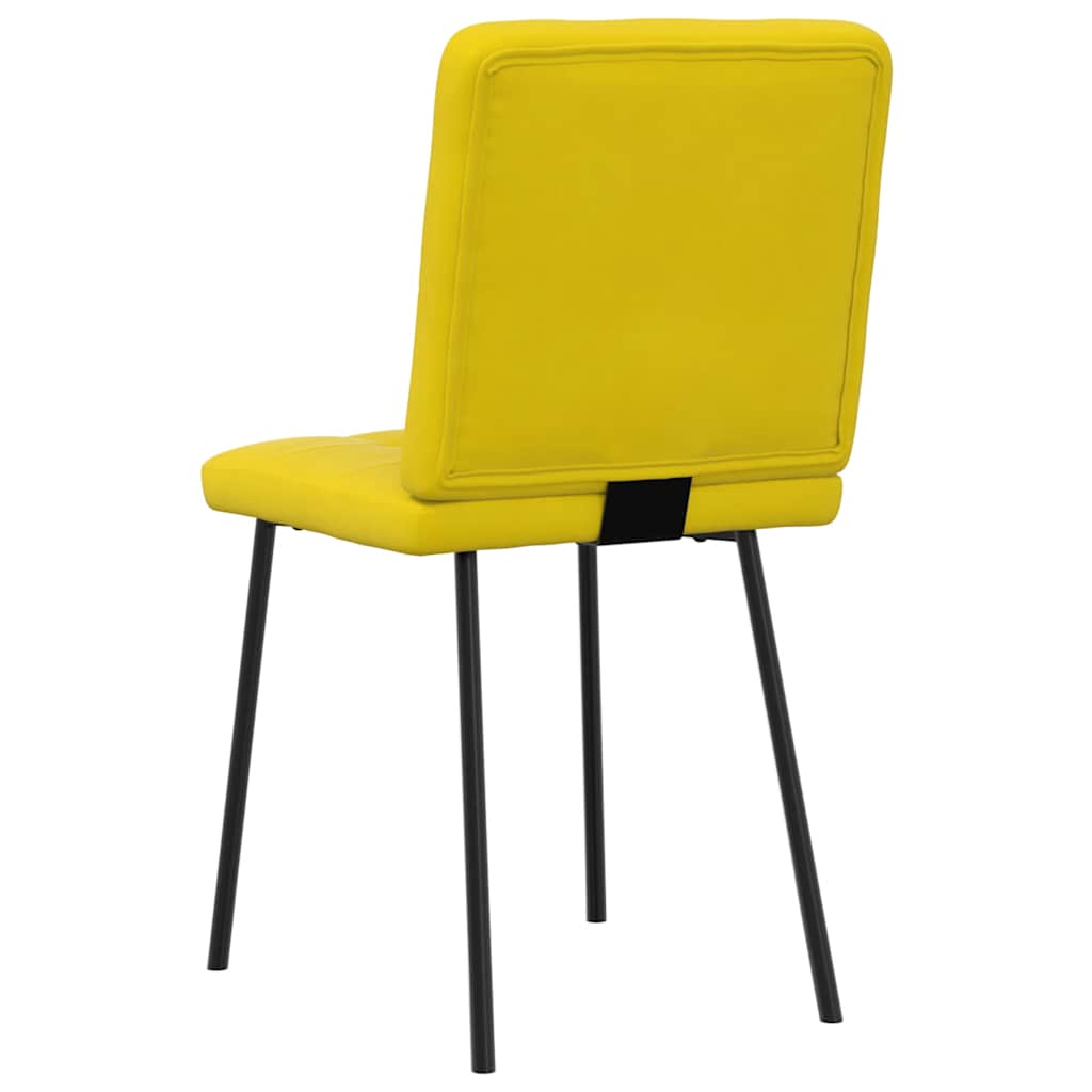 Chaises à manger lot de 4 jaune velours - XIOS