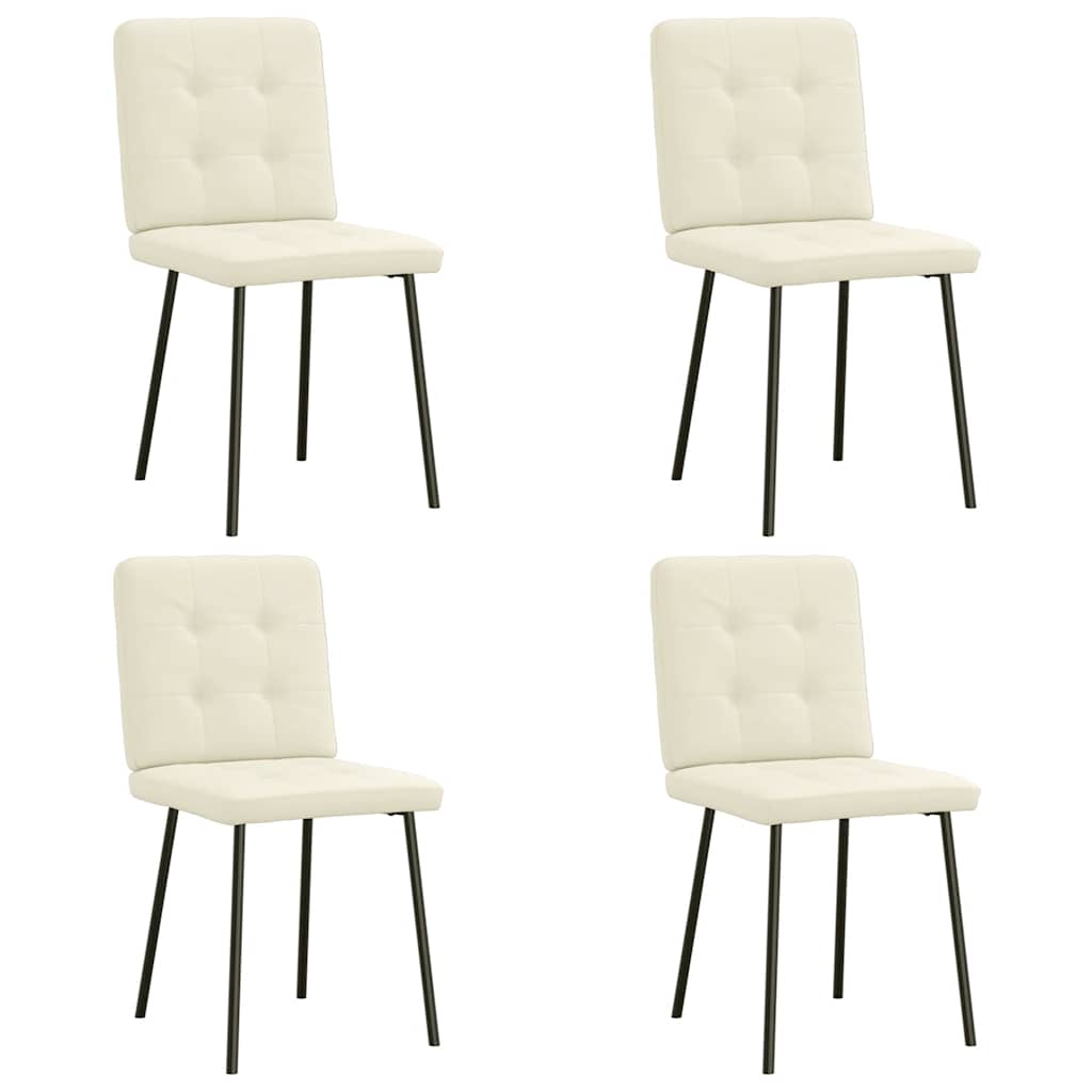 Chaises à manger lot de 4 Crème Velours - XIOS
