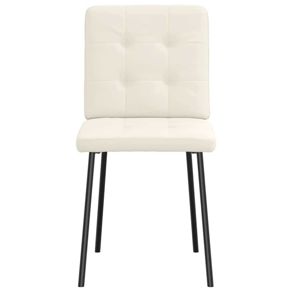 Chaises à manger lot de 4 Crème Velours - XIOS