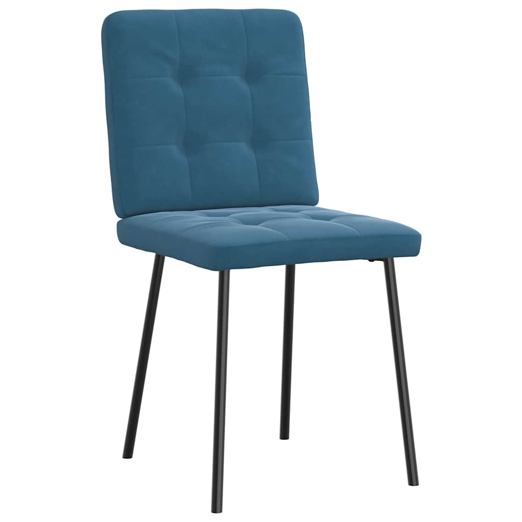 Chaises à manger lot de 4 Bleu Velours - XIOS