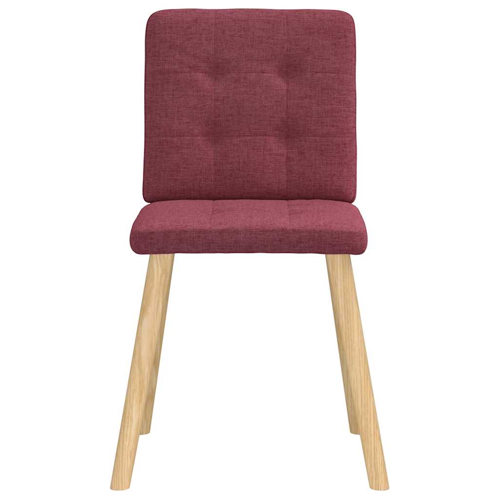 Chaises à manger lot de 4 rouge bordeaux tissu - XIOS