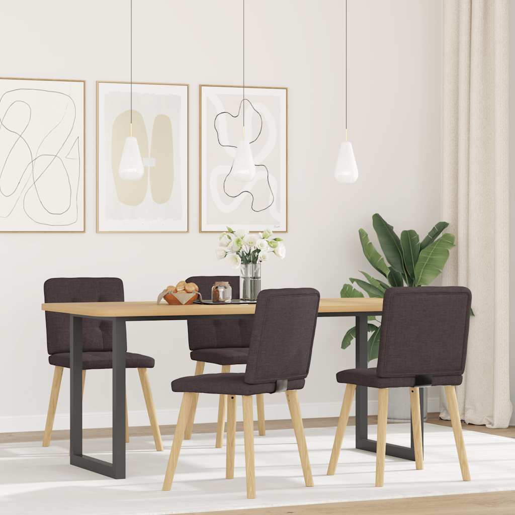 Chaises à manger lot de 4 marron foncé tissu - XIOS