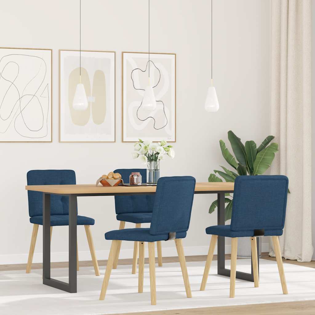 Chaises à manger lot de 4 bleu tissu - XIOS