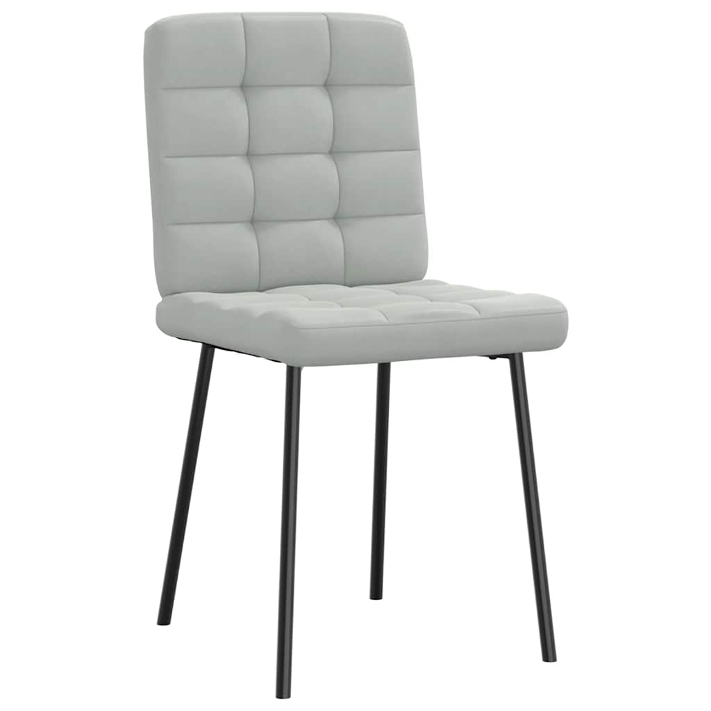 Chaises à manger lot de 4 Gris clair Velours - XIOS