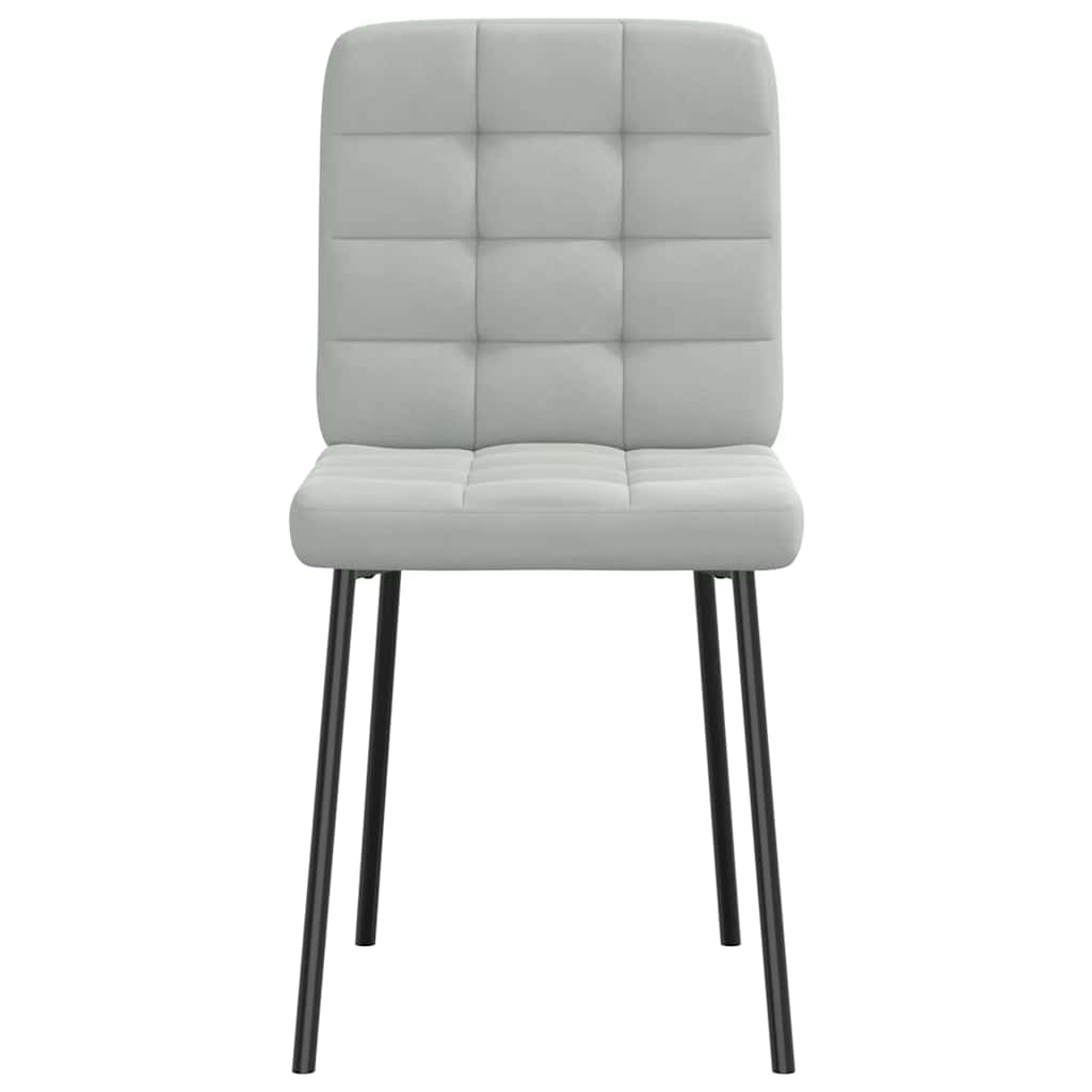 Chaises à manger lot de 4 Gris clair Velours - XIOS