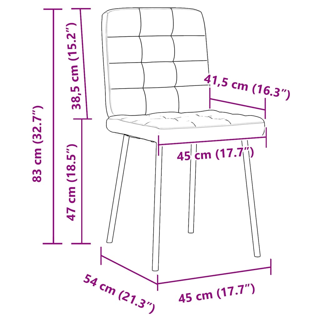 Chaises à manger lot de 4 Gris clair Velours - XIOS