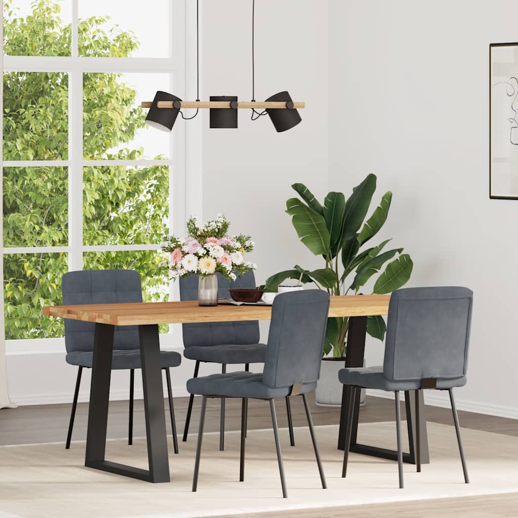 Chaises à manger lot de 4 Gris foncé Velours - XIOS