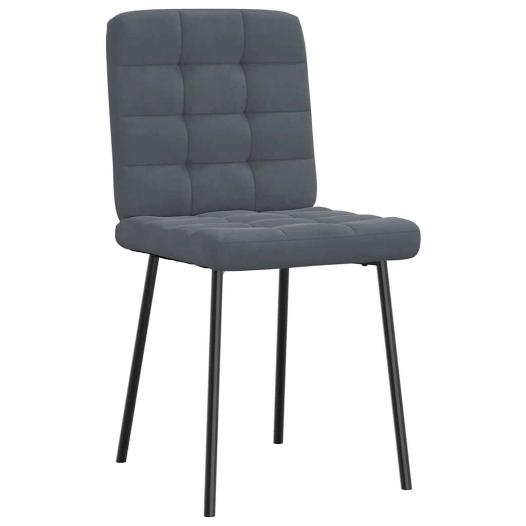 Chaises à manger lot de 4 Gris foncé Velours - XIOS