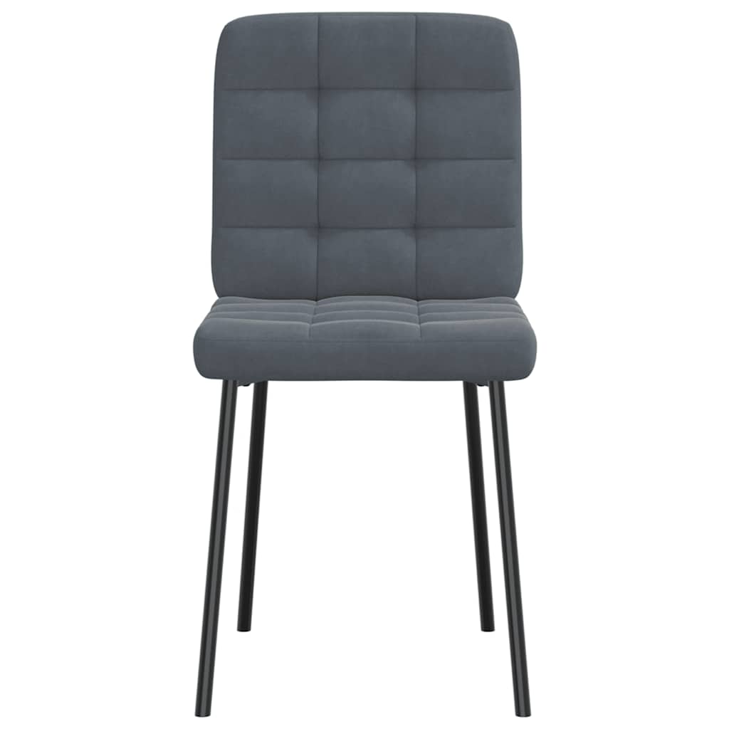 Chaises à manger lot de 4 Gris foncé Velours - XIOS