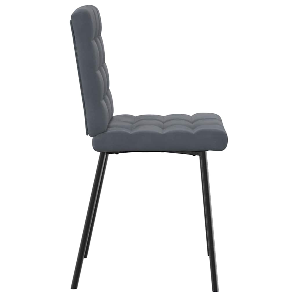 Chaises à manger lot de 4 Gris foncé Velours - XIOS