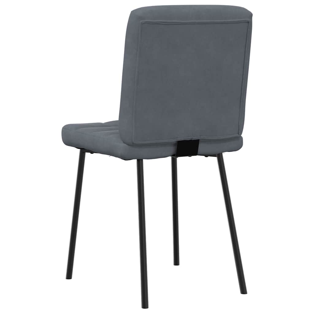 Chaises à manger lot de 4 Gris foncé Velours - XIOS