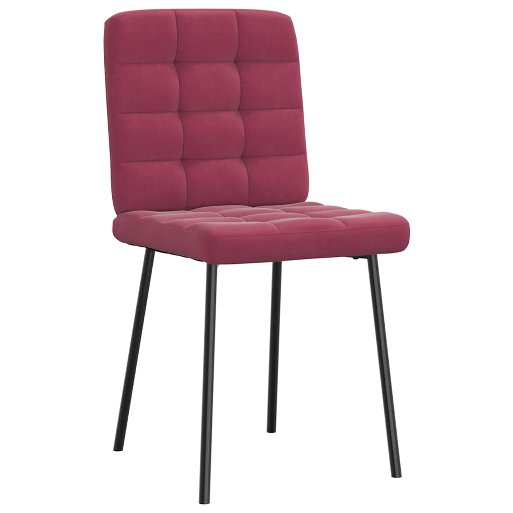 Chaises à manger lot de 4 Rouge bordeaux Velours - XIOS