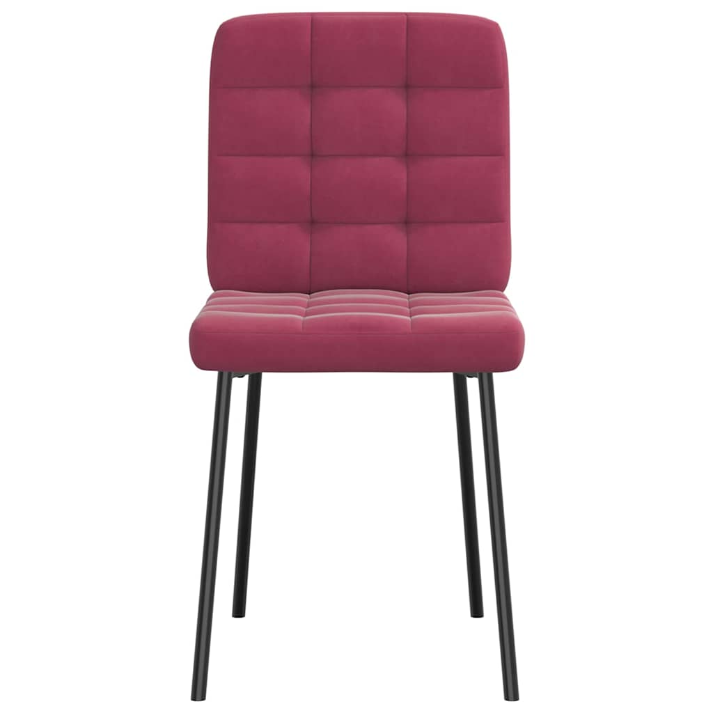 Chaises à manger lot de 4 Rouge bordeaux Velours - XIOS