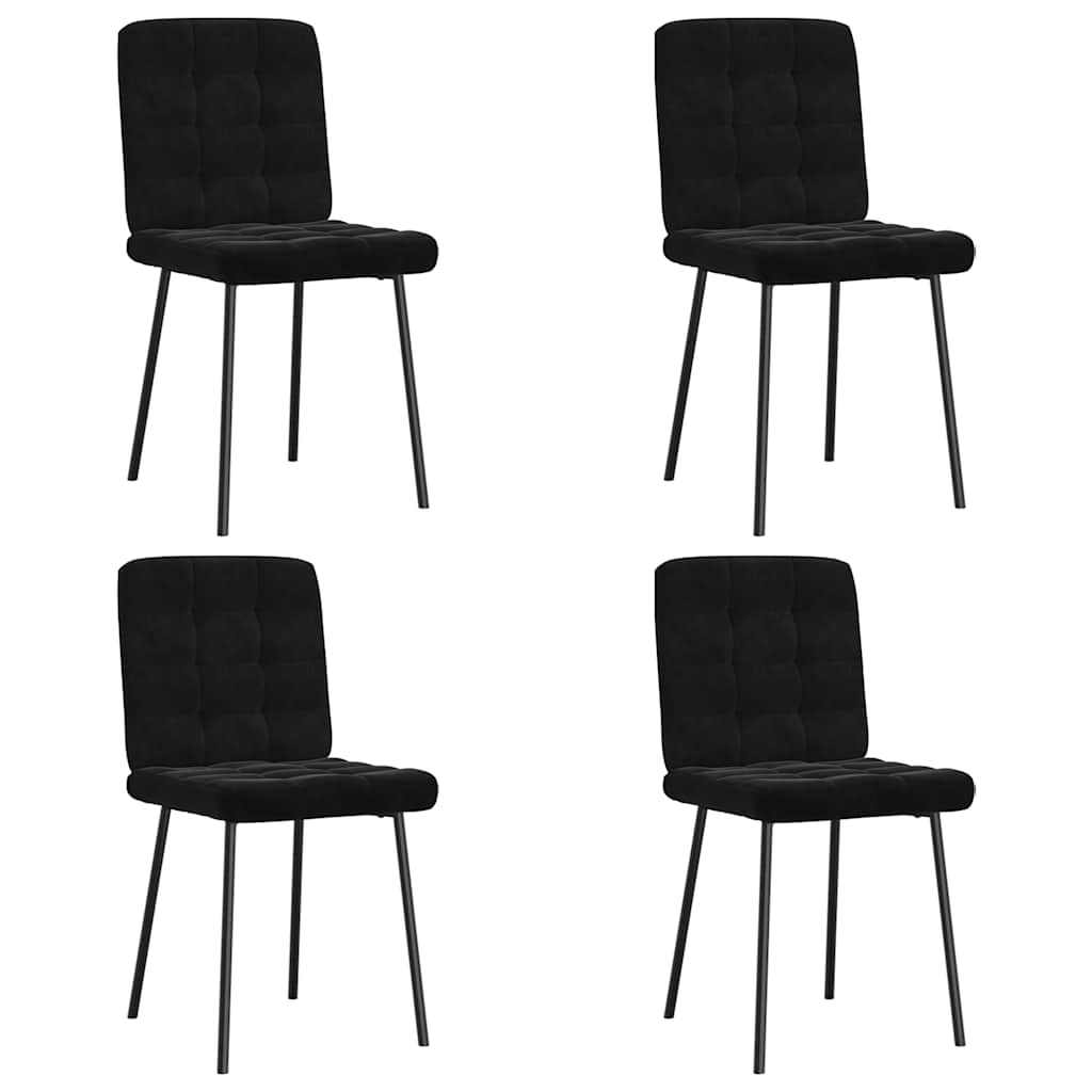 Chaises à manger lot de 4 Noir Velours - XIOS