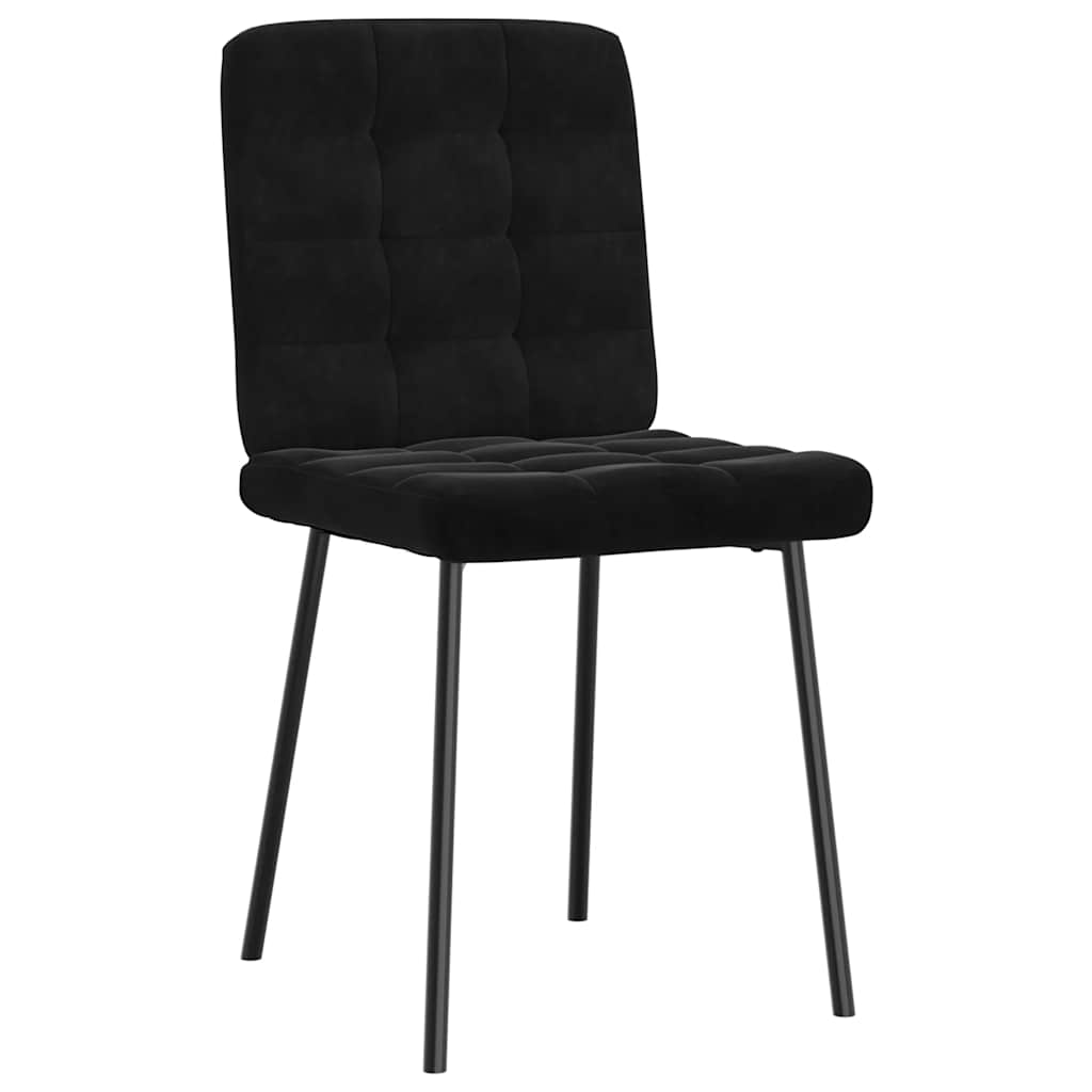 Chaises à manger lot de 4 Noir Velours - XIOS