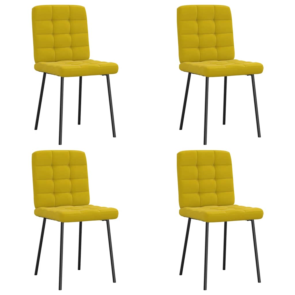 Chaises à manger lot de 4 jaune velours - XIOS