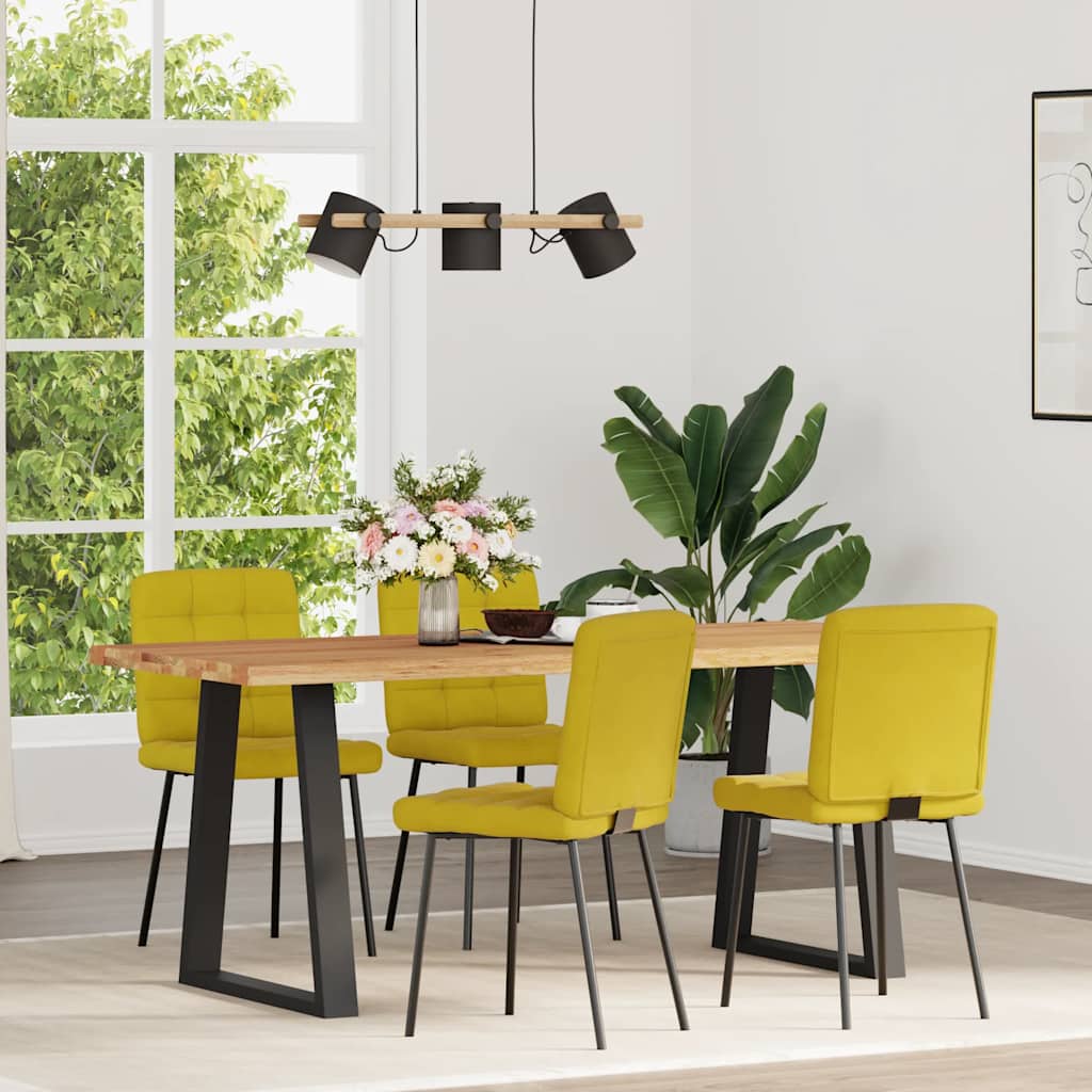 Chaises à manger lot de 4 jaune velours - XIOS