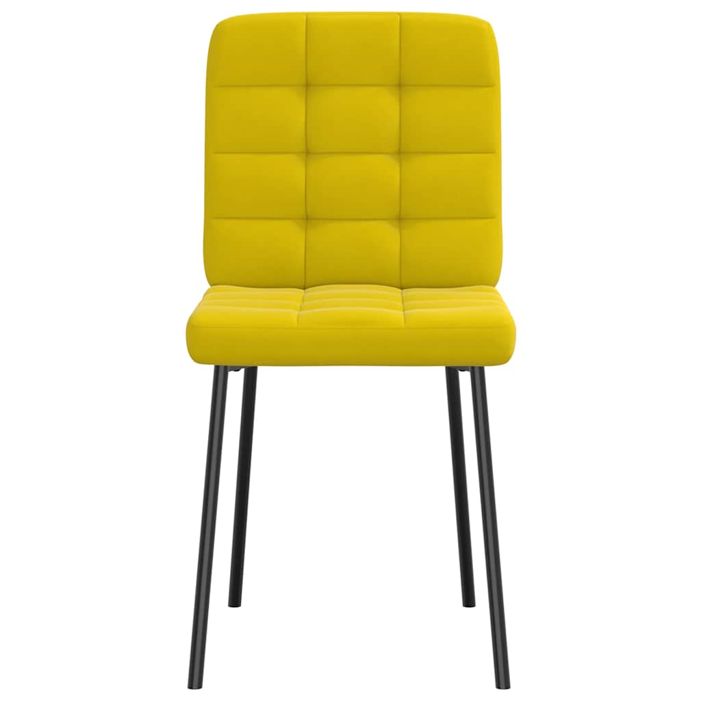 Chaises à manger lot de 4 jaune velours - XIOS