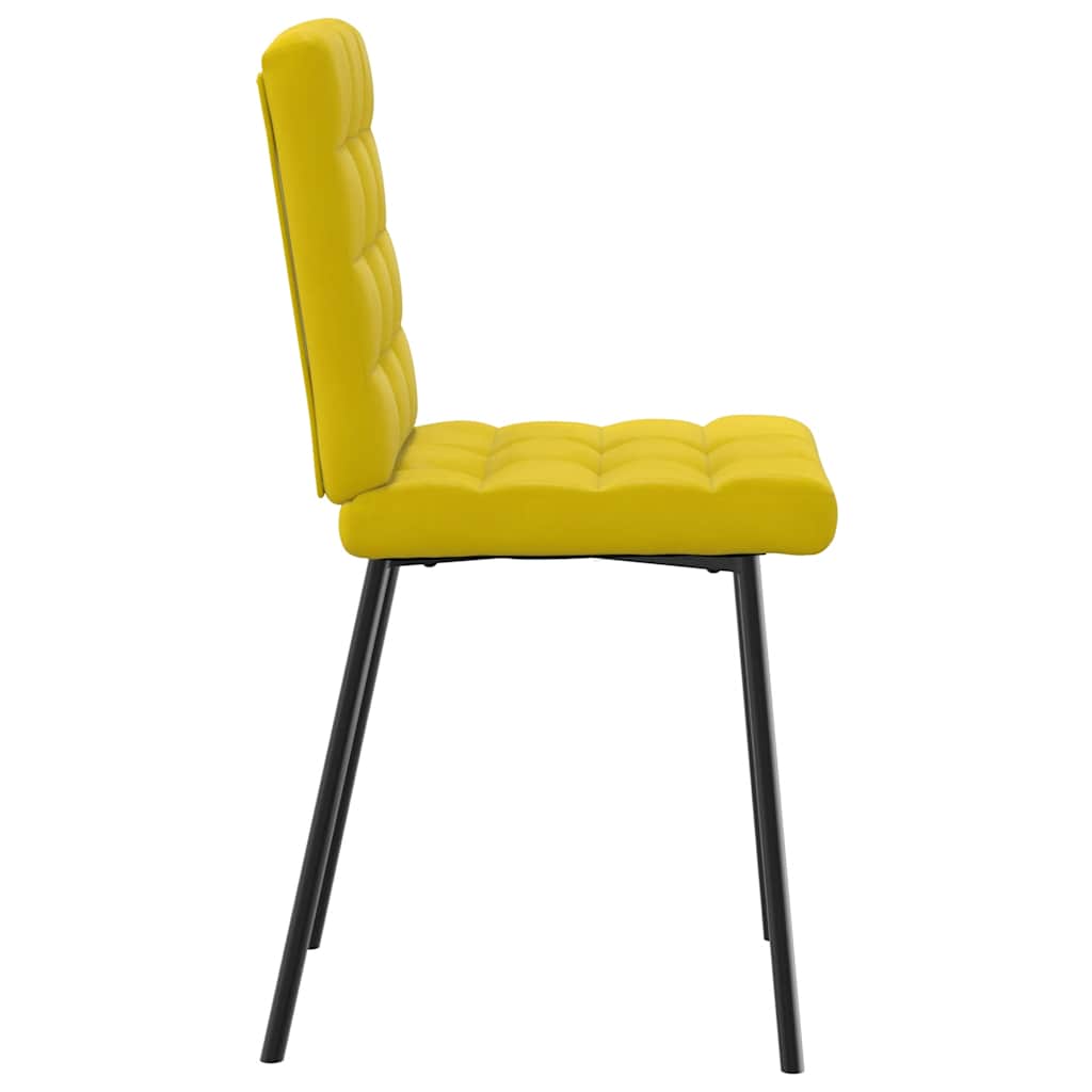 Chaises à manger lot de 4 jaune velours - XIOS