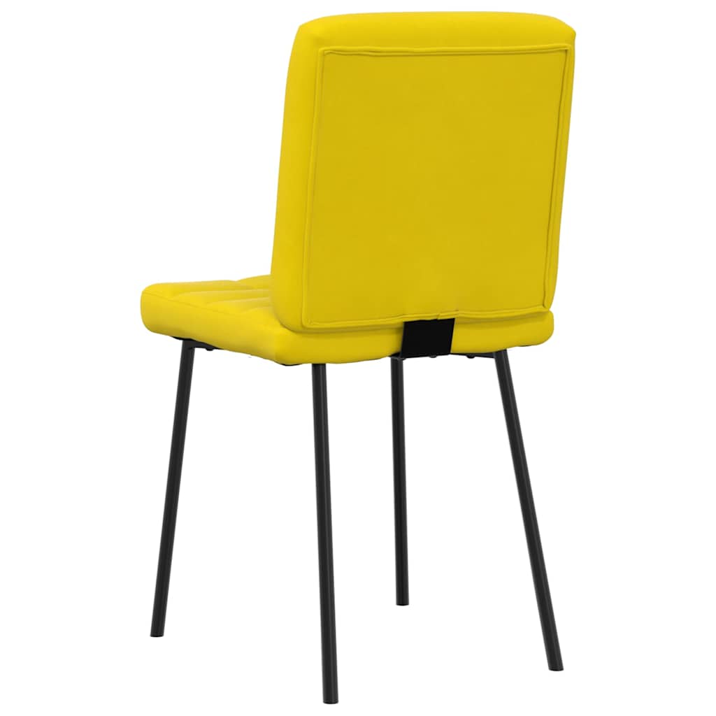 Chaises à manger lot de 4 jaune velours - XIOS