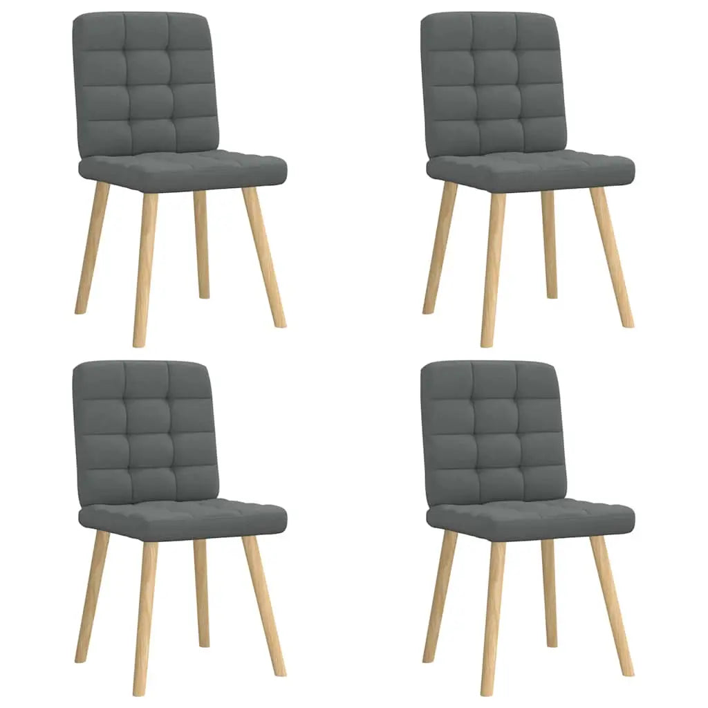 Chaises à manger lot de 4 gris foncé tissu - XIOS