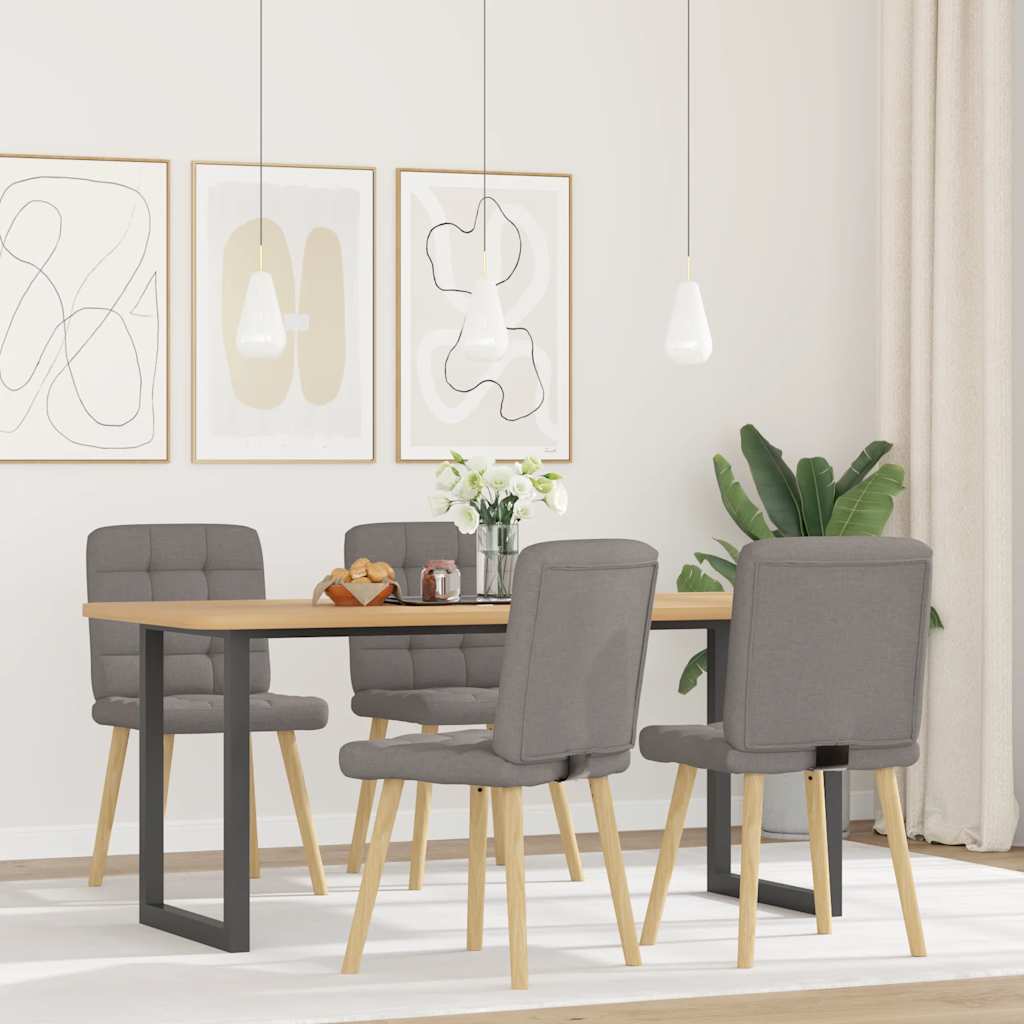 Chaises à manger lot de 4 taupe tissu - XIOS