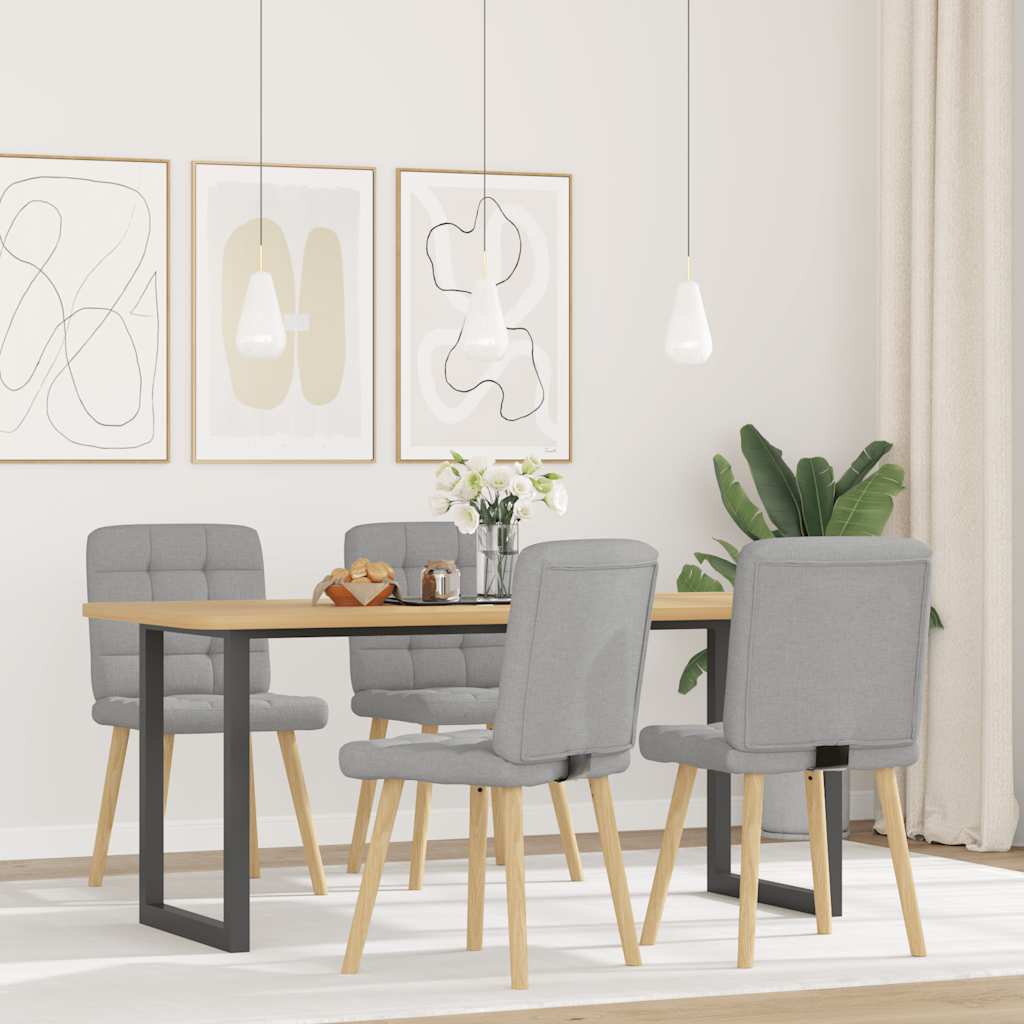 Chaises à manger lot de 4 gris nuage tissu - XIOS