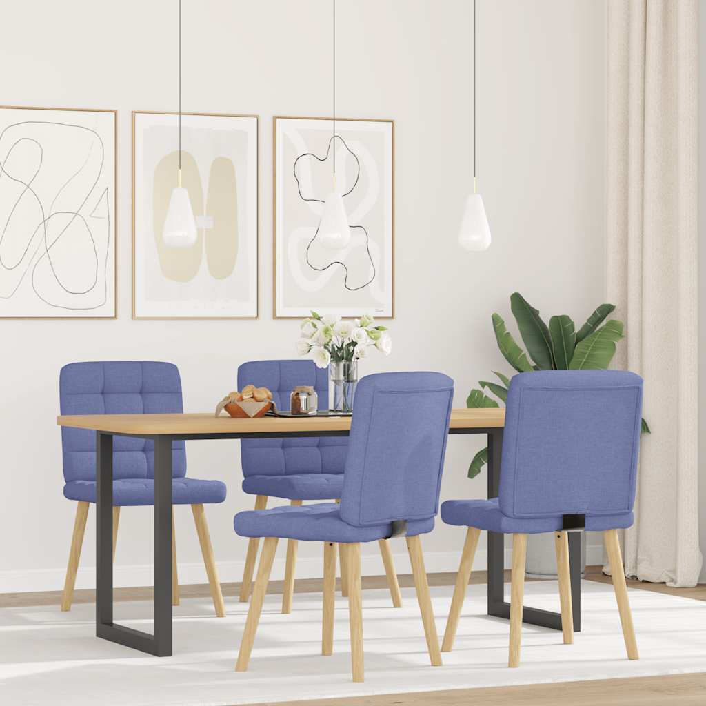 Chaises à manger lot de 4 bleu jean tissu - XIOS