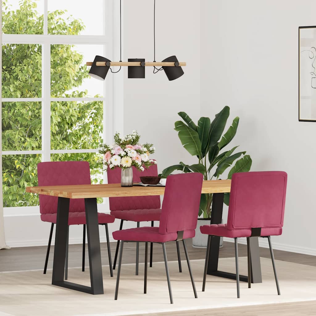 Chaises à manger lot de 4 Rouge bordeaux Velours Chaises de cuisine vidaXL
