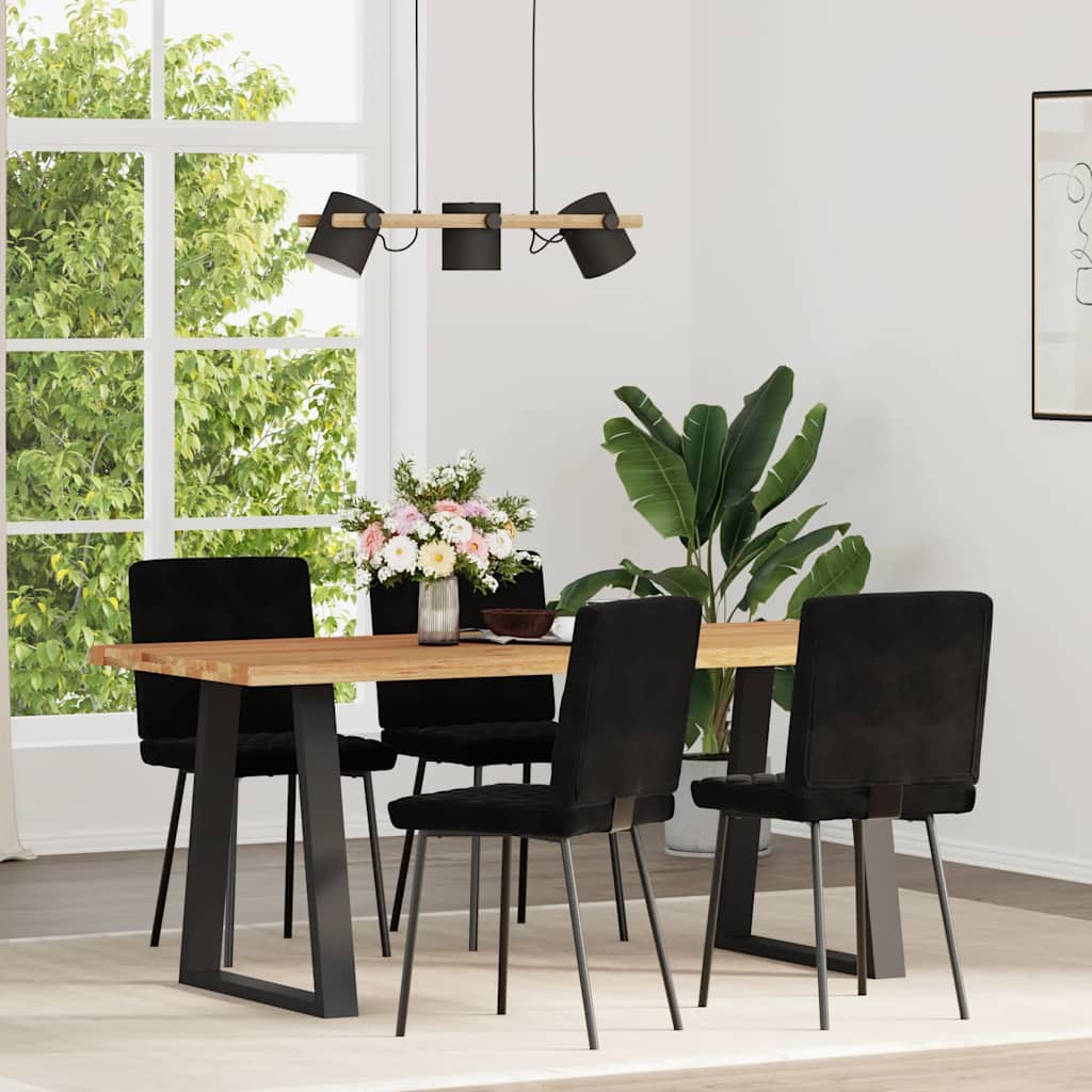 Chaises à manger lot de 4 Noir Velours - XIOS