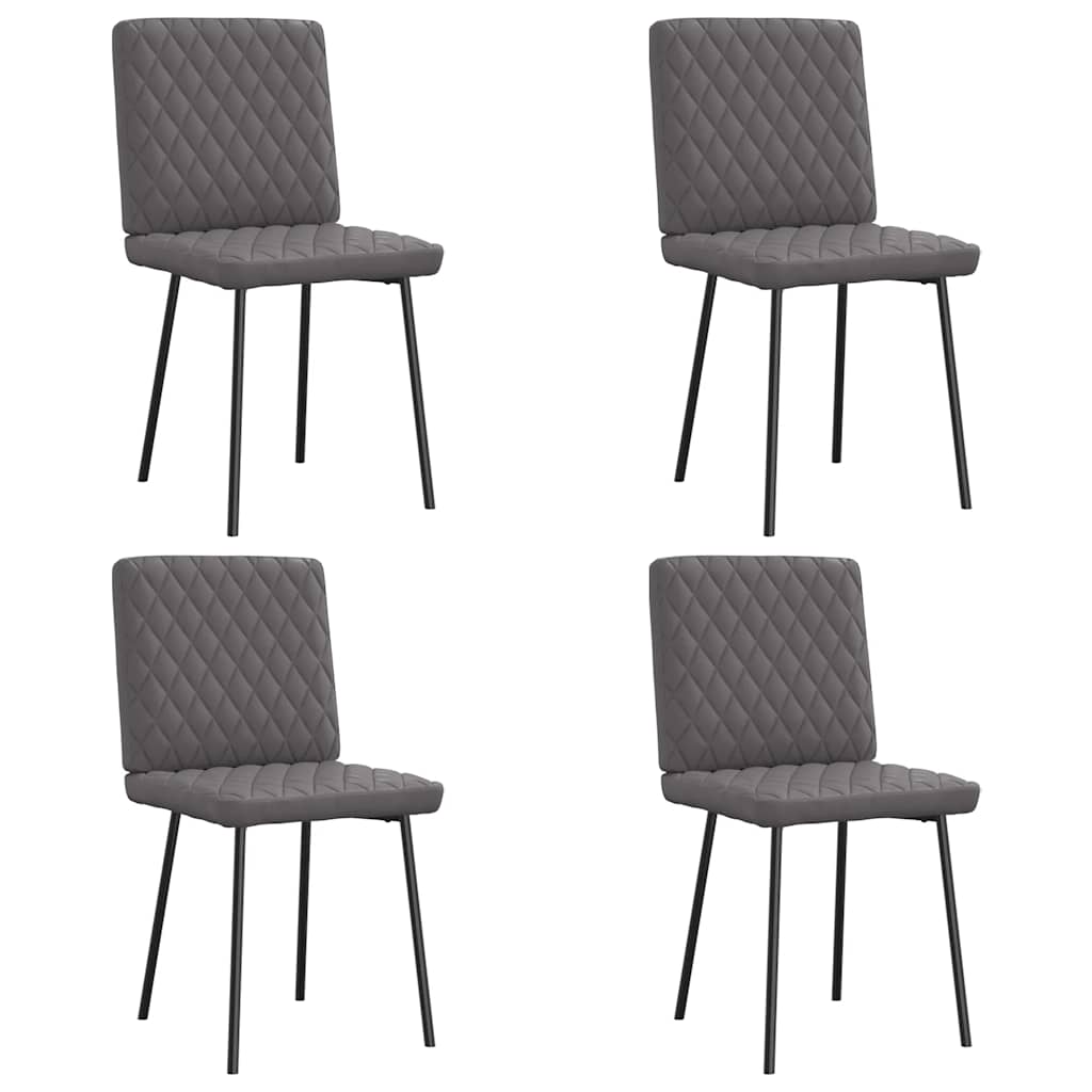 Chaises à manger lot de 4 gris similicuir - XIOS
