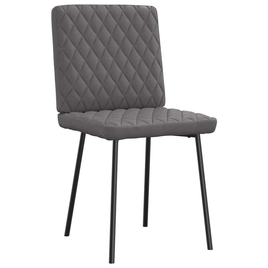Chaises à manger lot de 4 gris similicuir - XIOS