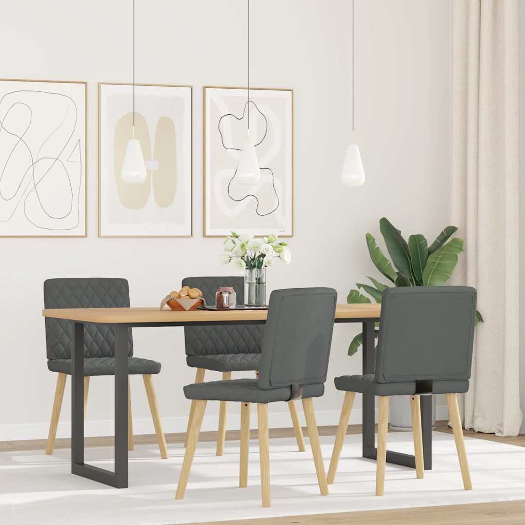 Chaises à manger lot de 4 gris foncé tissu - XIOS