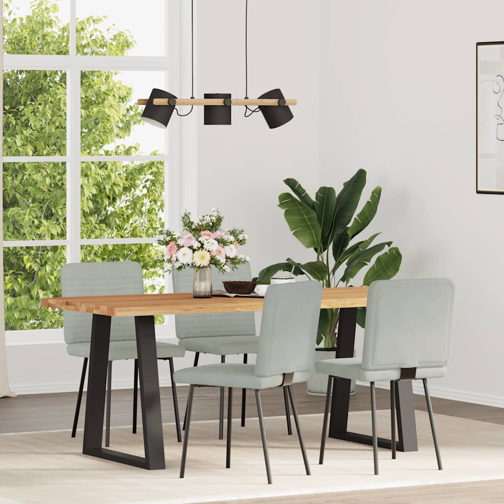Chaises à manger lot de 4 Gris clair Velours - XIOS