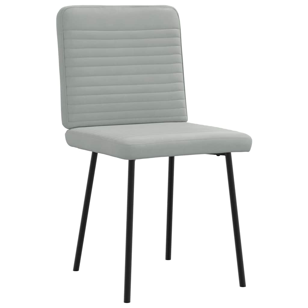 Chaises à manger lot de 4 Gris clair Velours - XIOS