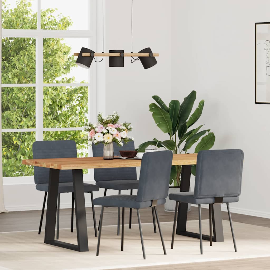 Chaises à manger lot de 4 Gris foncé Velours - XIOS