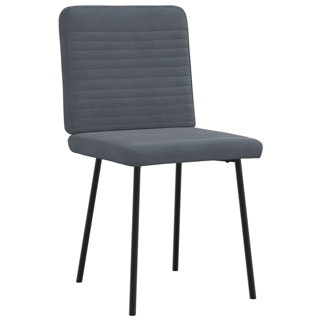 Chaises à manger lot de 4 Gris foncé Velours - XIOS