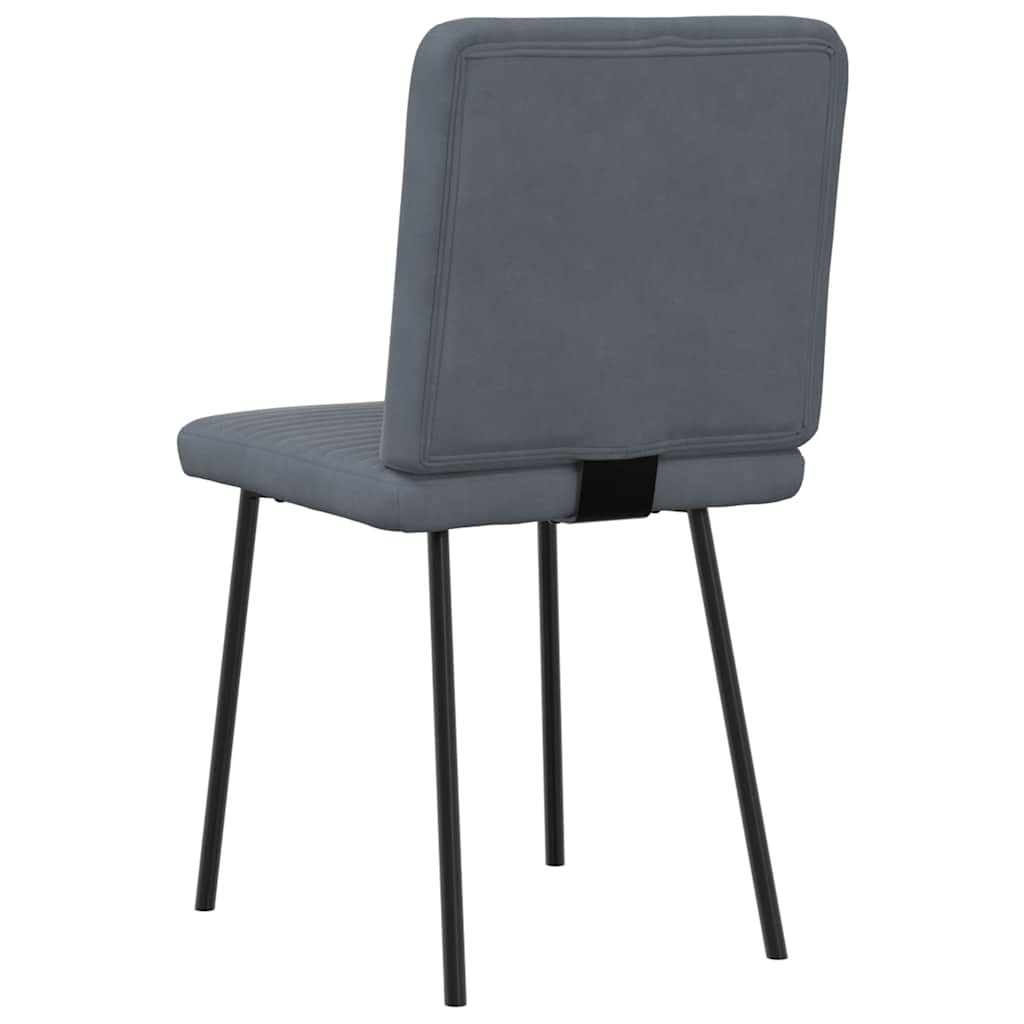 Chaises à manger lot de 4 Gris foncé Velours - XIOS
