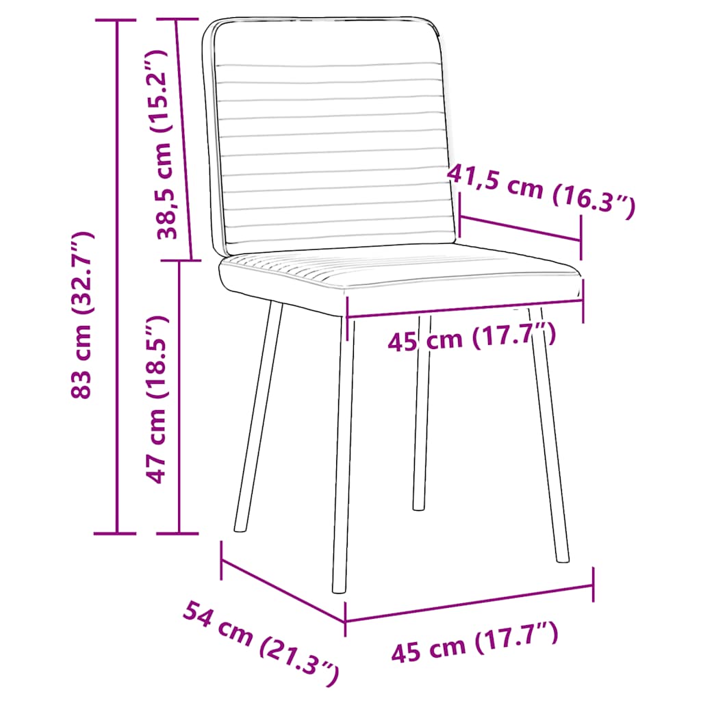 Chaises à manger lot de 4 Gris foncé Velours - XIOS