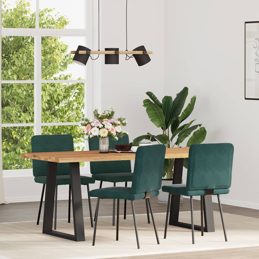 Chaises à manger lot de 4 Vert foncé Velours - XIOS