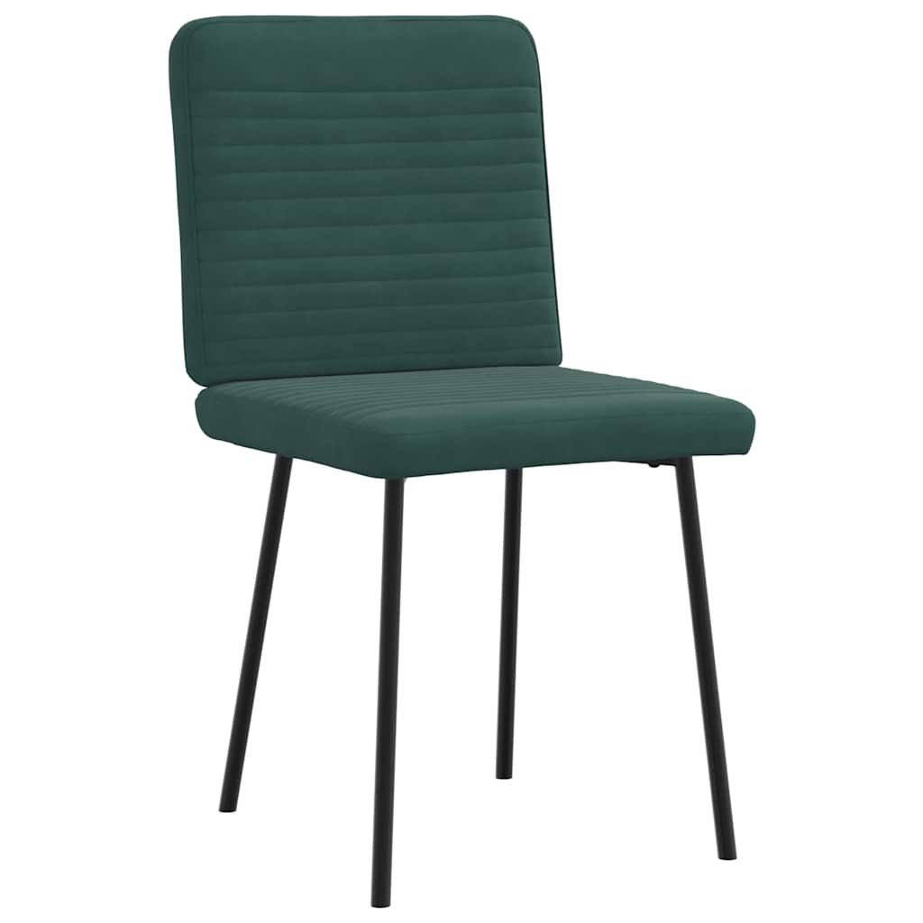 Chaises à manger lot de 4 Vert foncé Velours - XIOS