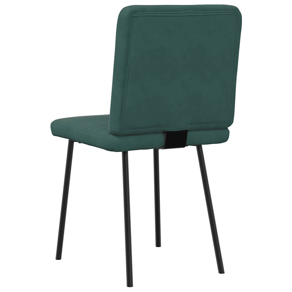 Chaises à manger lot de 4 Vert foncé Velours - XIOS