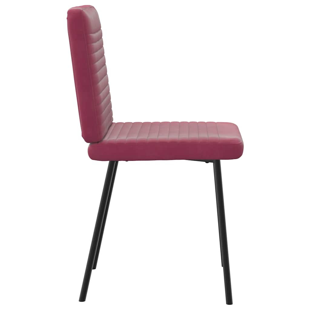 Chaises à manger lot de 4 Rouge bordeaux Velours - XIOS